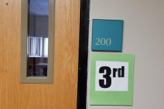 200 (entrance door to classroom)