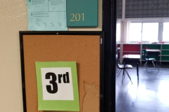 201 (entrance door to classroom)