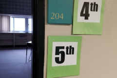 204 (Room 204 Number Sign next to entry door)