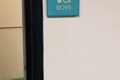 Looking into 2nd floor boys' bathroom